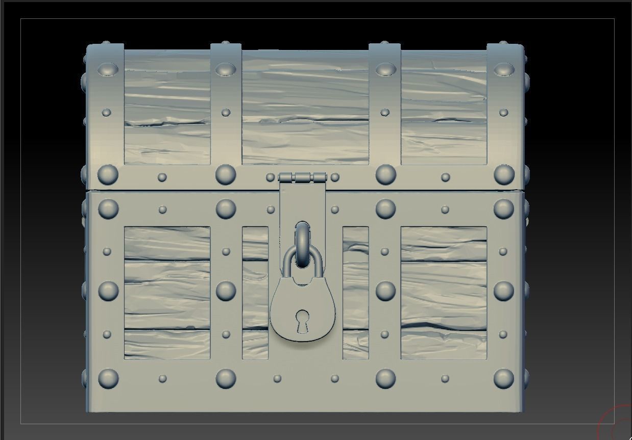 Chest treasure 3D print model_3