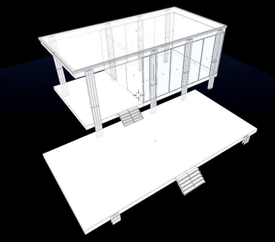 Farnsworth House Low-poly 3D model_5
