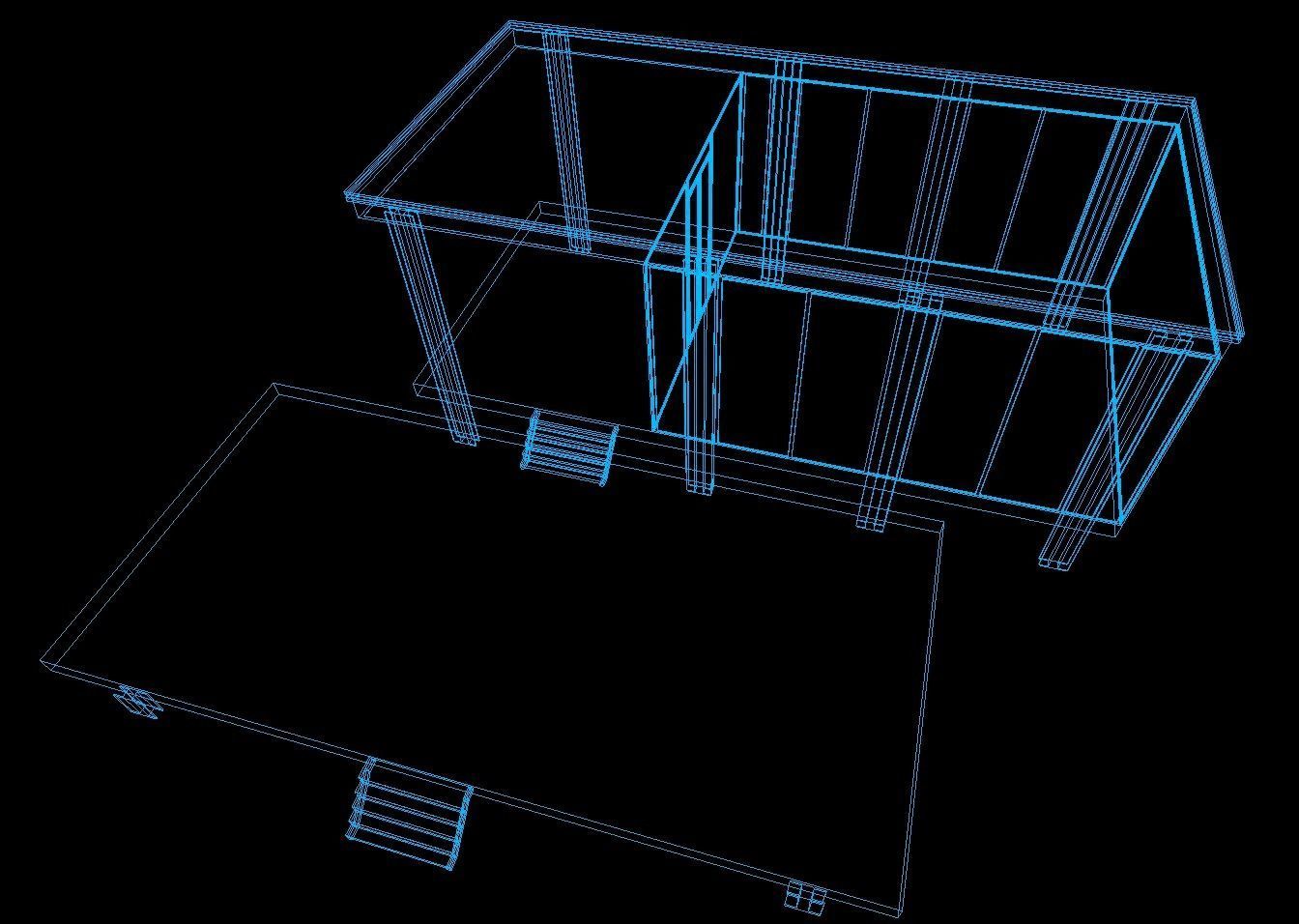 Farnsworth House Low-poly 3D model_4