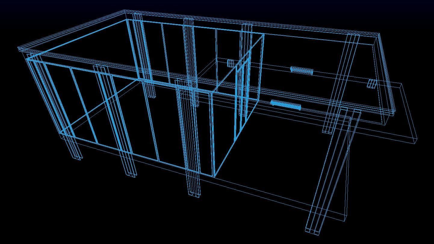 Farnsworth House Low-poly 3D model_3