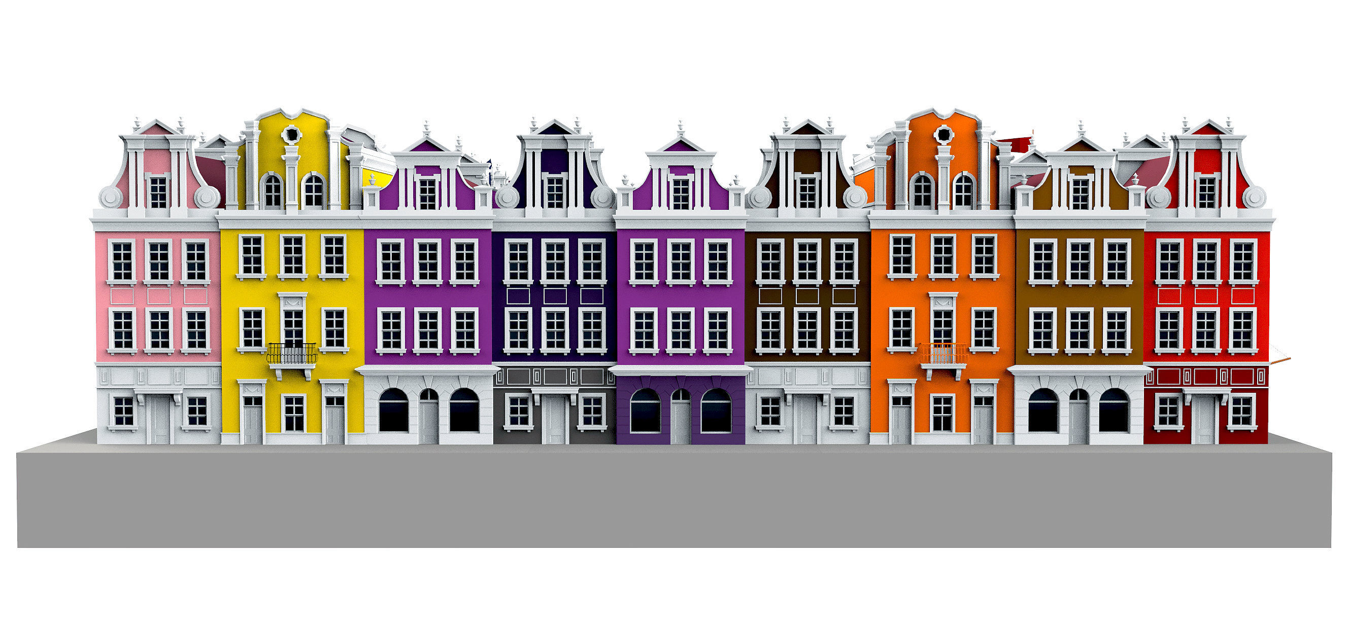 cityscape building Low-poly 3D model_16