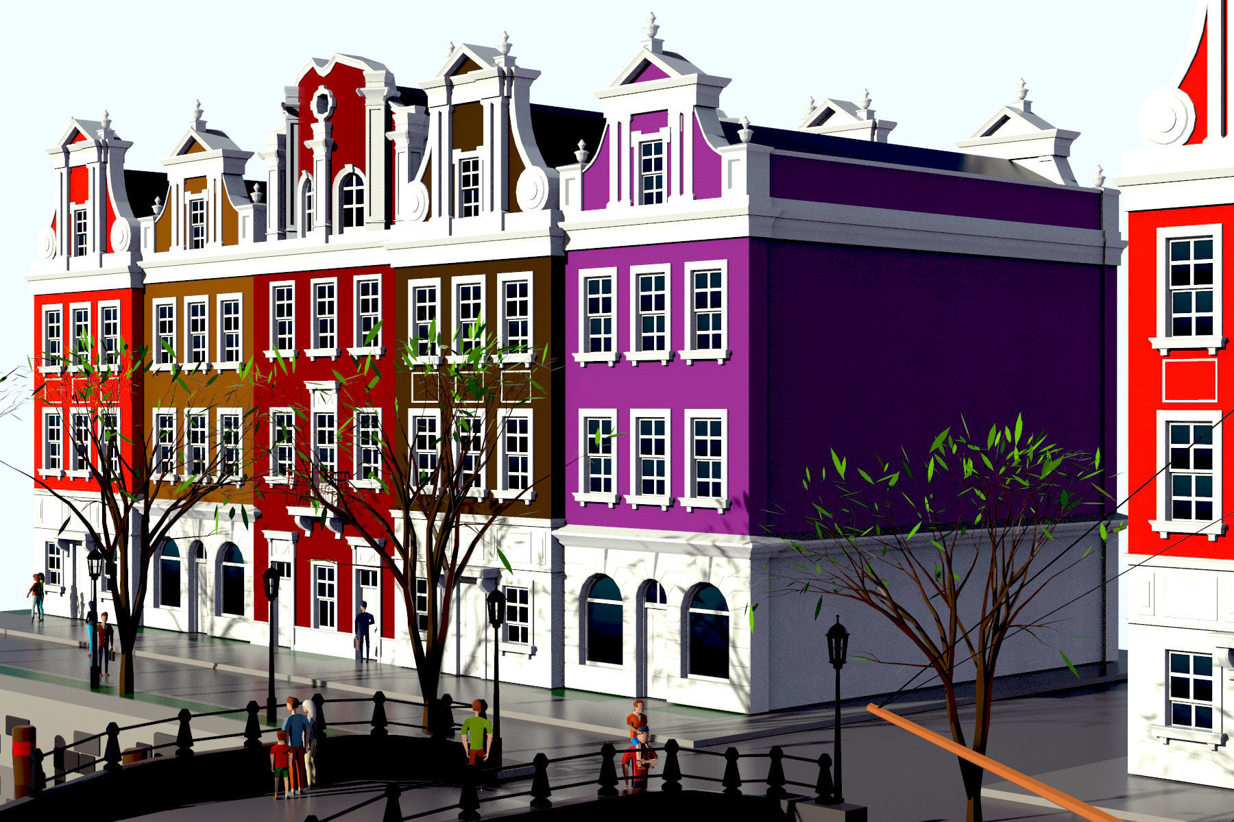 cityscape building Low-poly 3D model_19