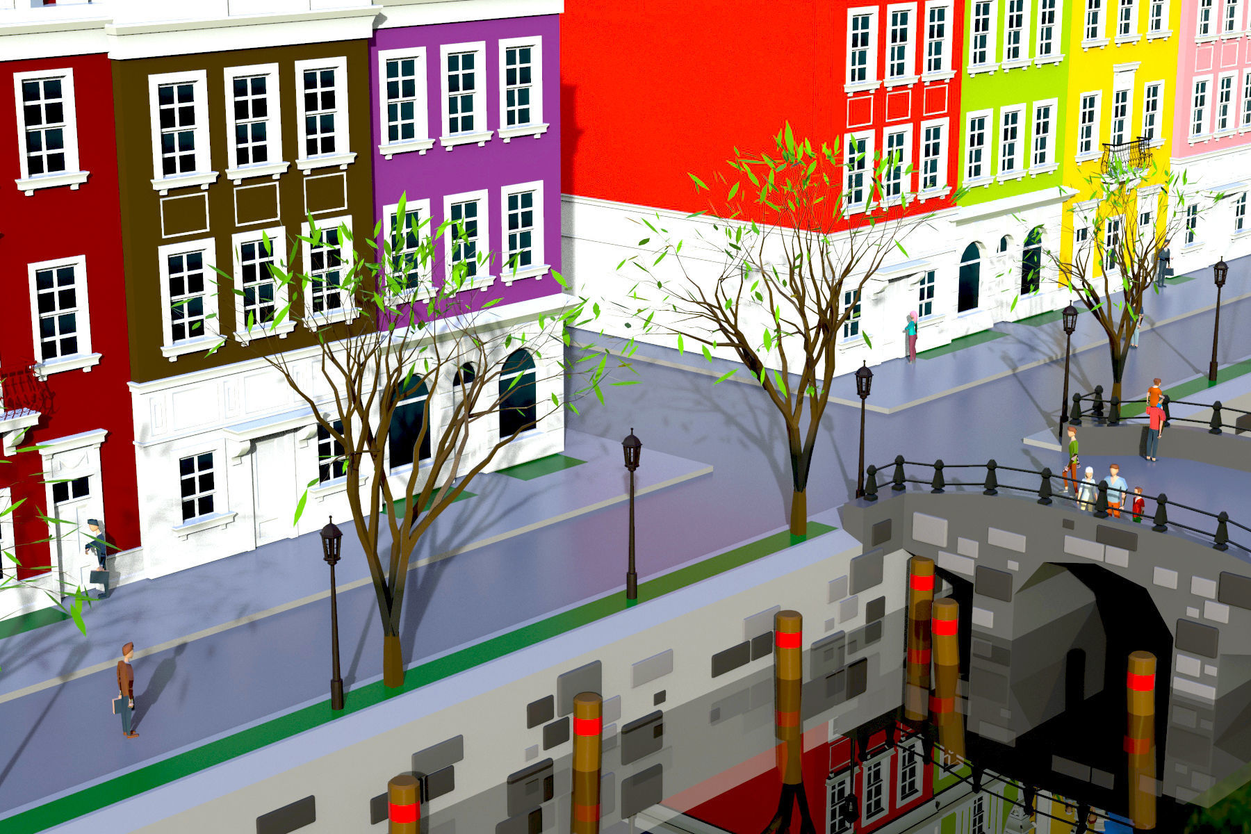 cityscape building Low-poly 3D model_20