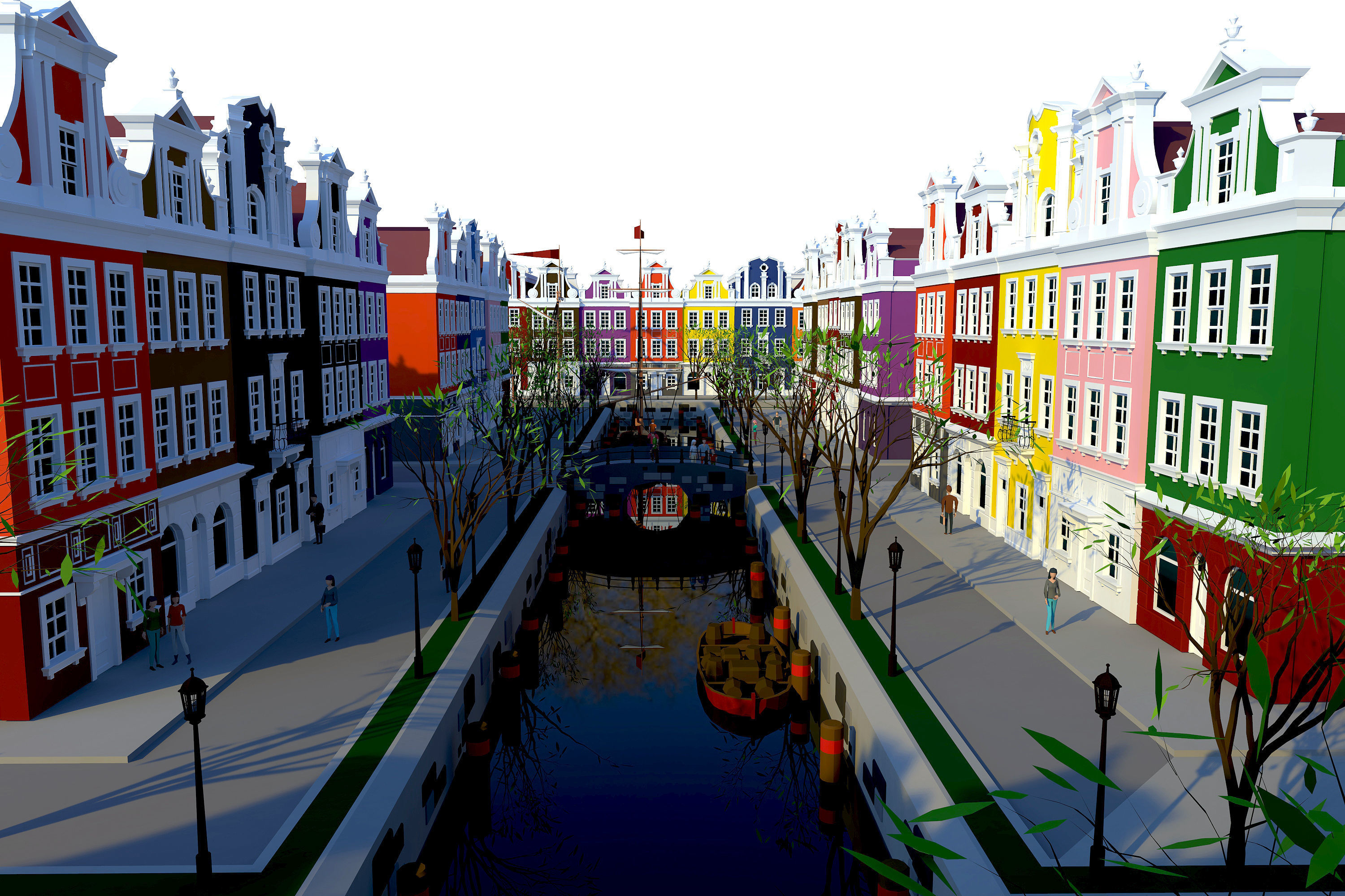 cityscape building Low-poly 3D model_18