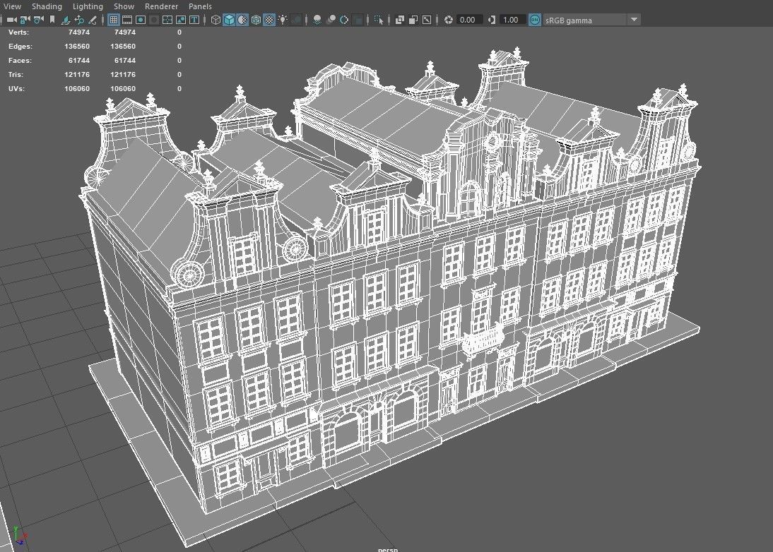 cityscape building Low-poly 3D model_1