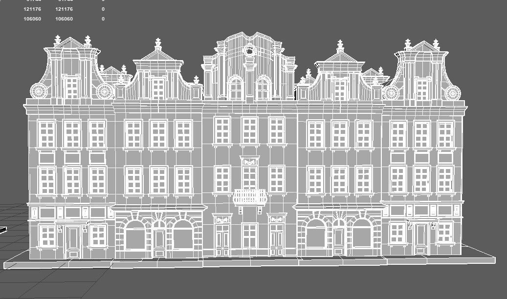 cityscape building Low-poly 3D model_2