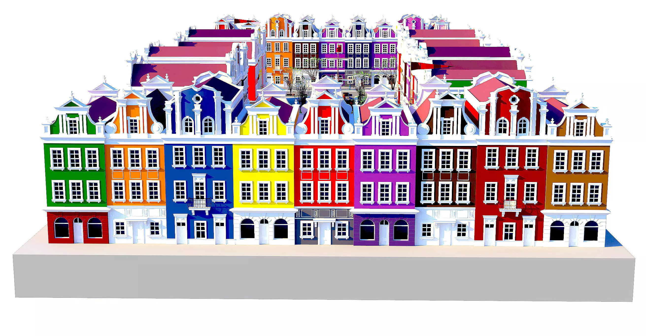 cityscape building Low-poly 3D model