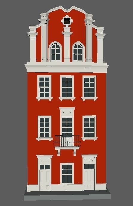 cityscape building Low-poly 3D model_3