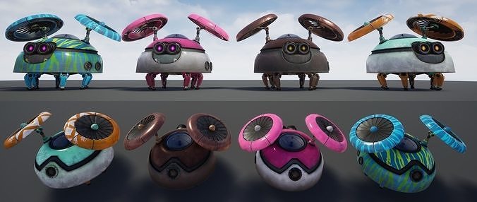 Drone scout Klo-klo Low-poly 3D model