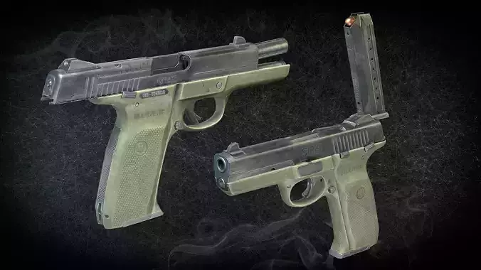 Ruger SR9 Low-poly 3D model