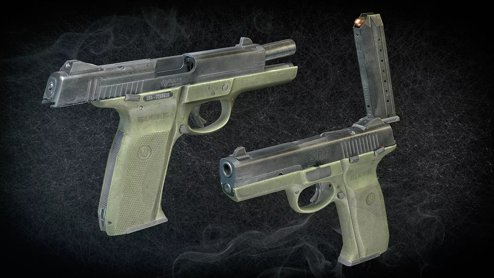 Ruger SR9 Low-poly 3D model_0