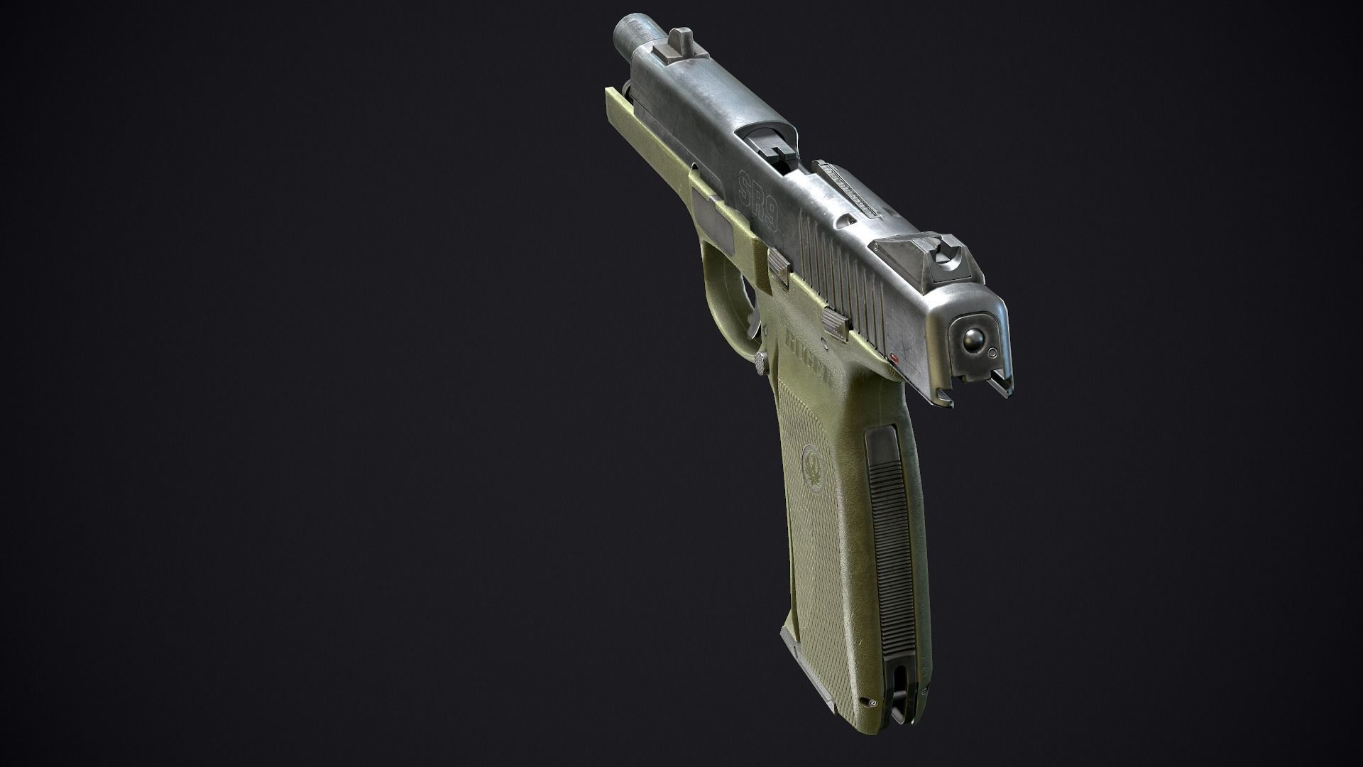 Ruger SR9 Low-poly 3D model_7