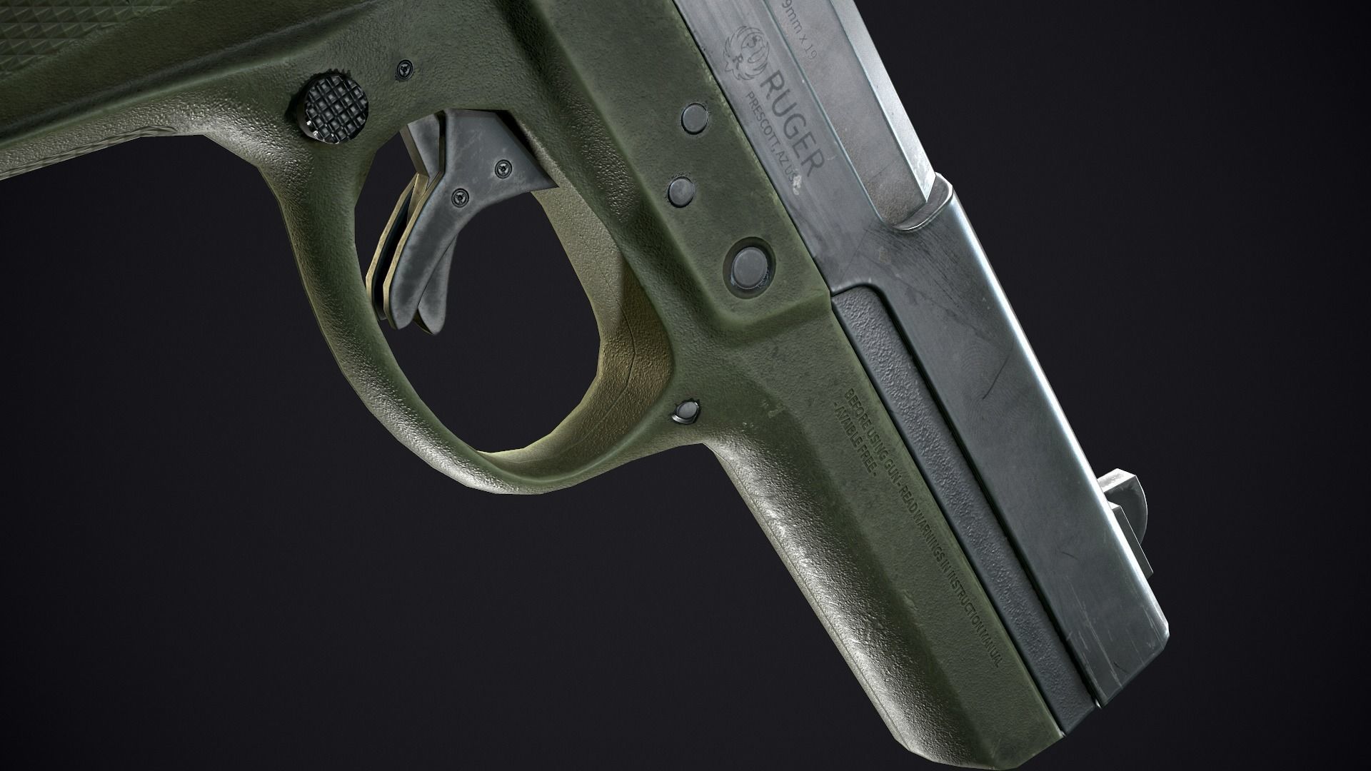 Ruger SR9 Low-poly 3D model_15