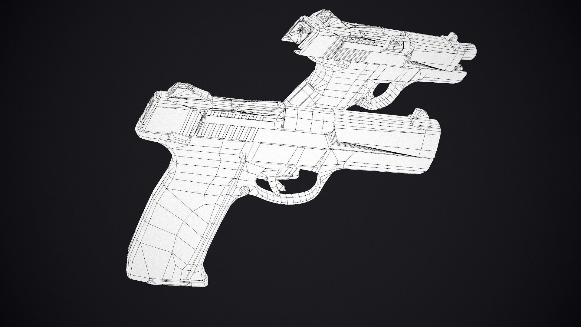 Ruger SR9 Low-poly 3D model_4