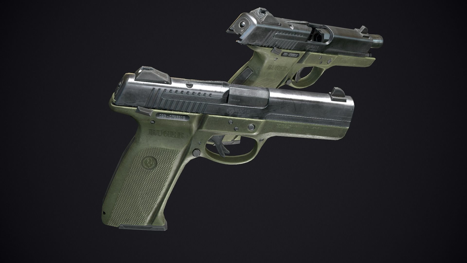 Ruger SR9 Low-poly 3D model_3
