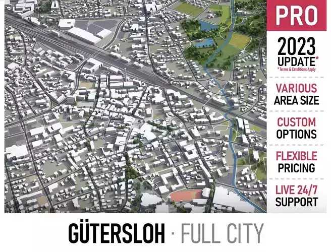 Gutersloh Low-poly 3D model