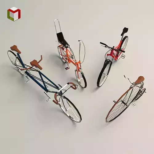 Low Poly Bike Pack 02 3D Model Collection