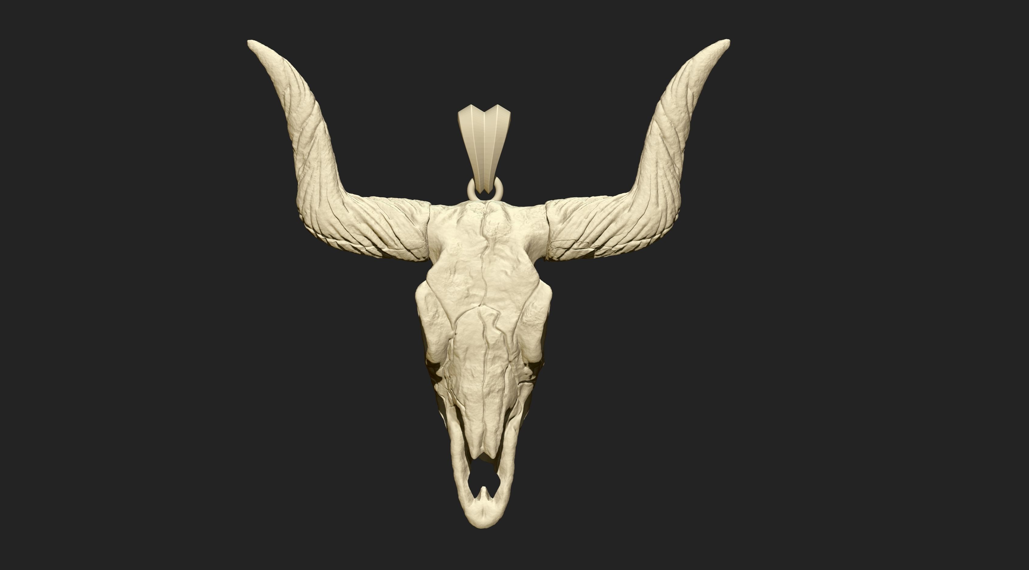 Longhorn Skull  Pendant  3D print model_6