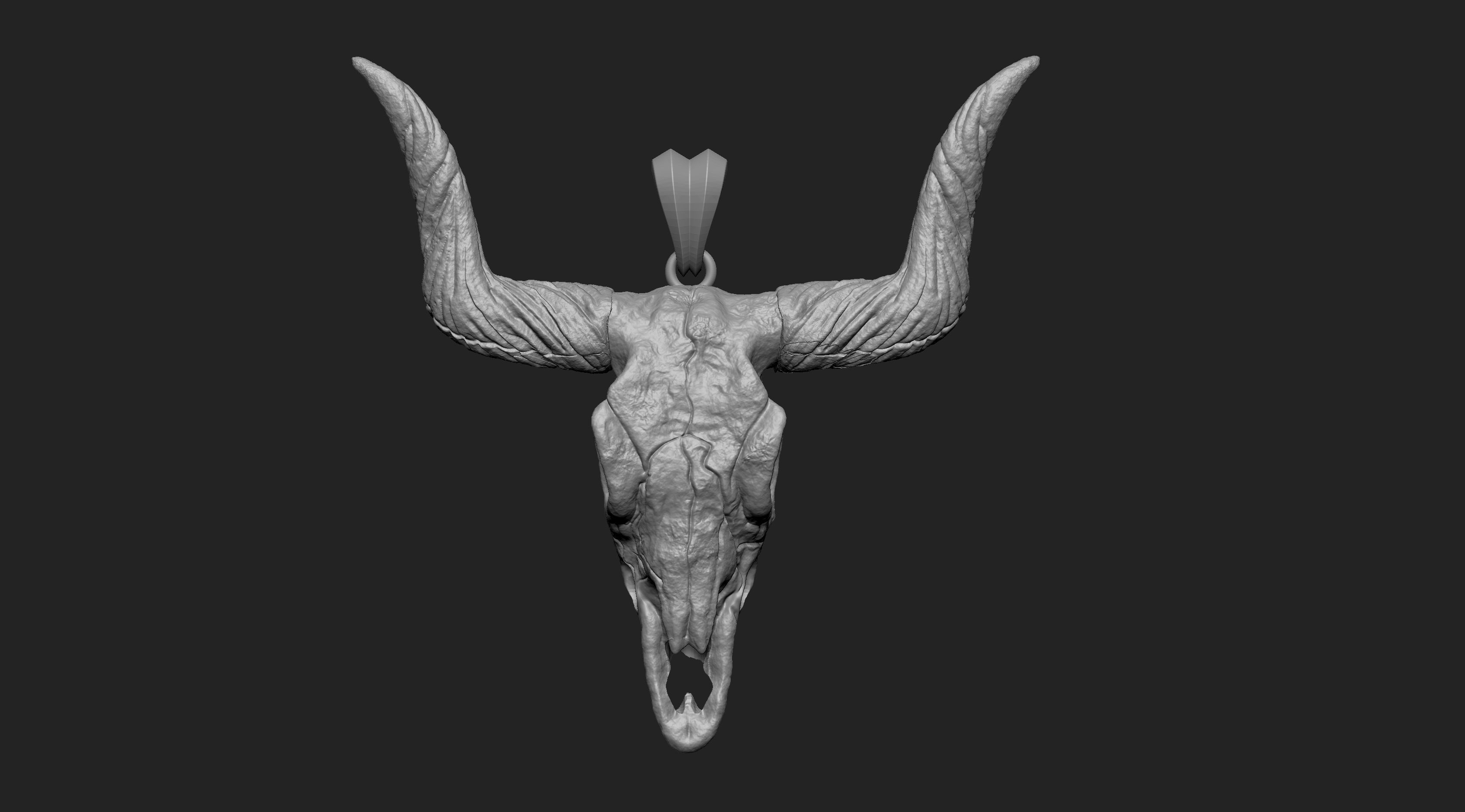 Longhorn Skull  Pendant  3D print model_5