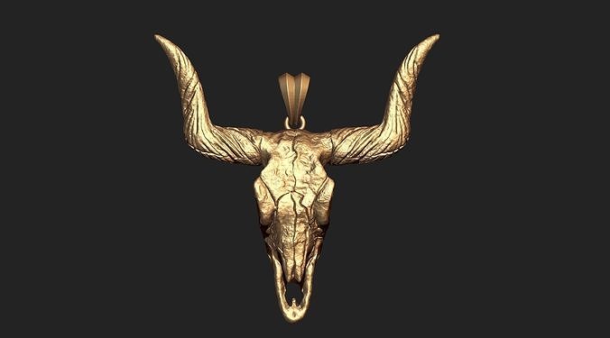 Longhorn Skull  Pendant  3D print model