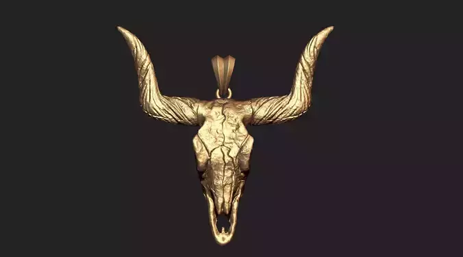 Longhorn Skull  Pendant  3D print model