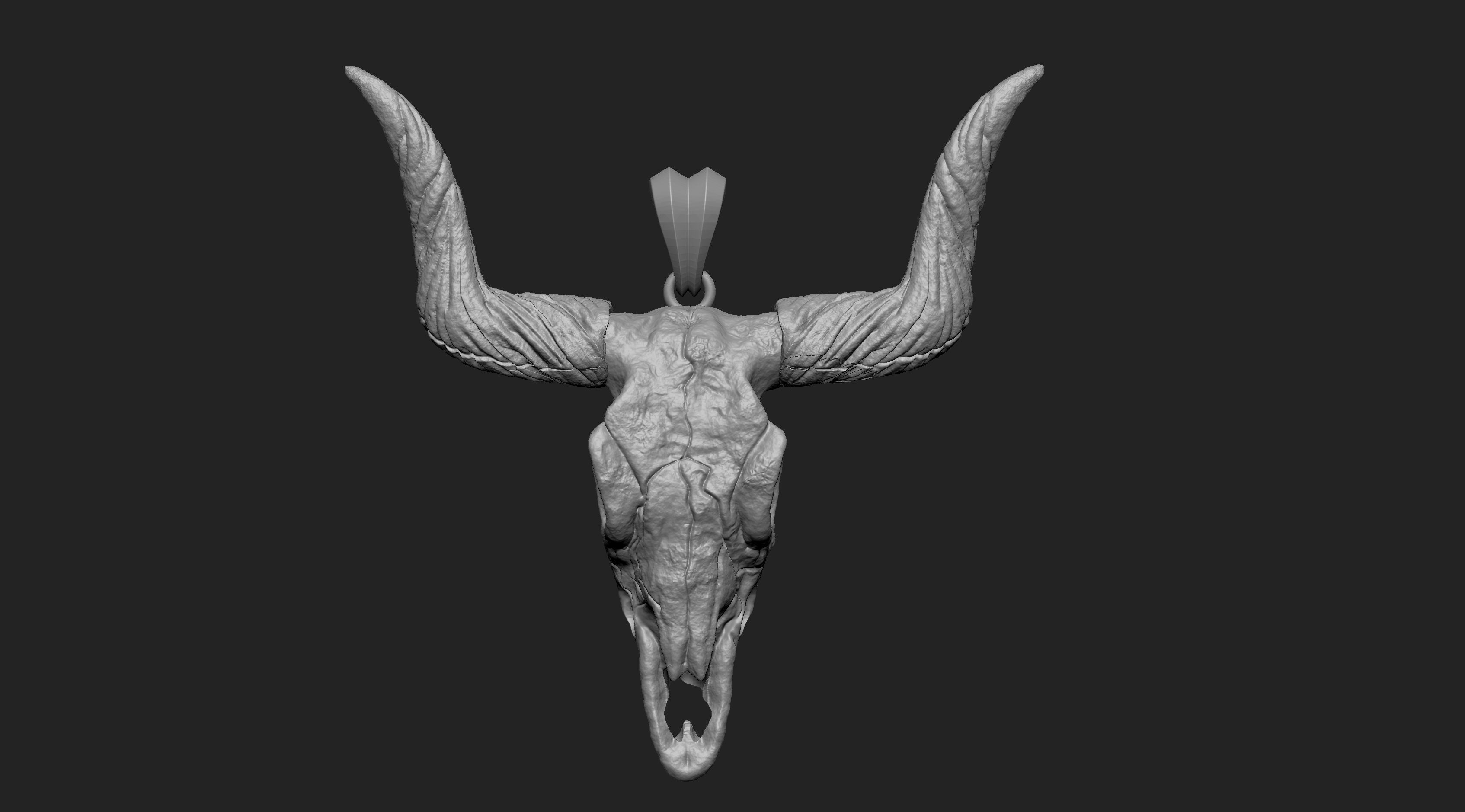 Longhorn Skull  Pendant  3D print model_10