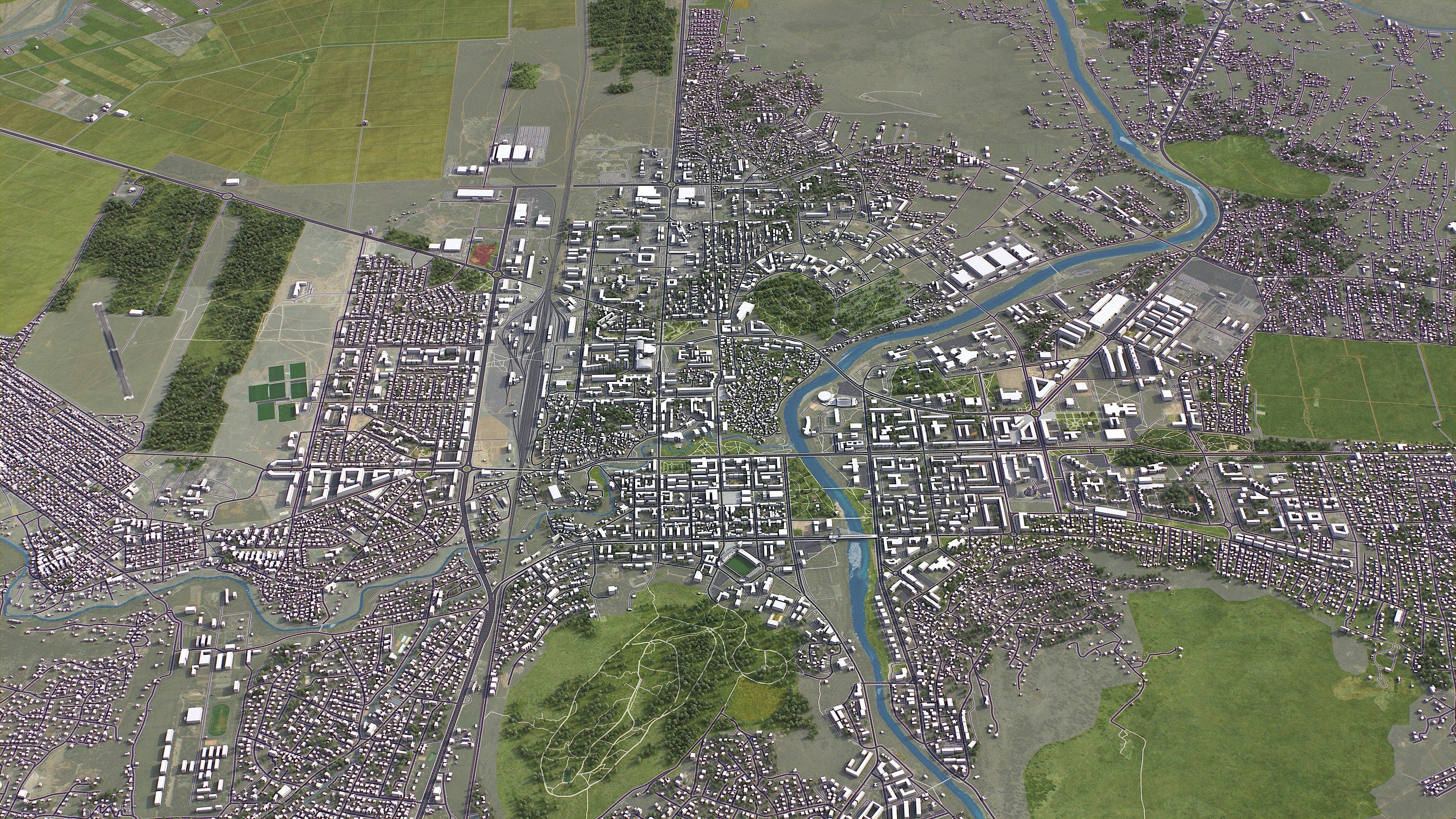 Podgorica - 3D City Model Low-poly 3D model_14