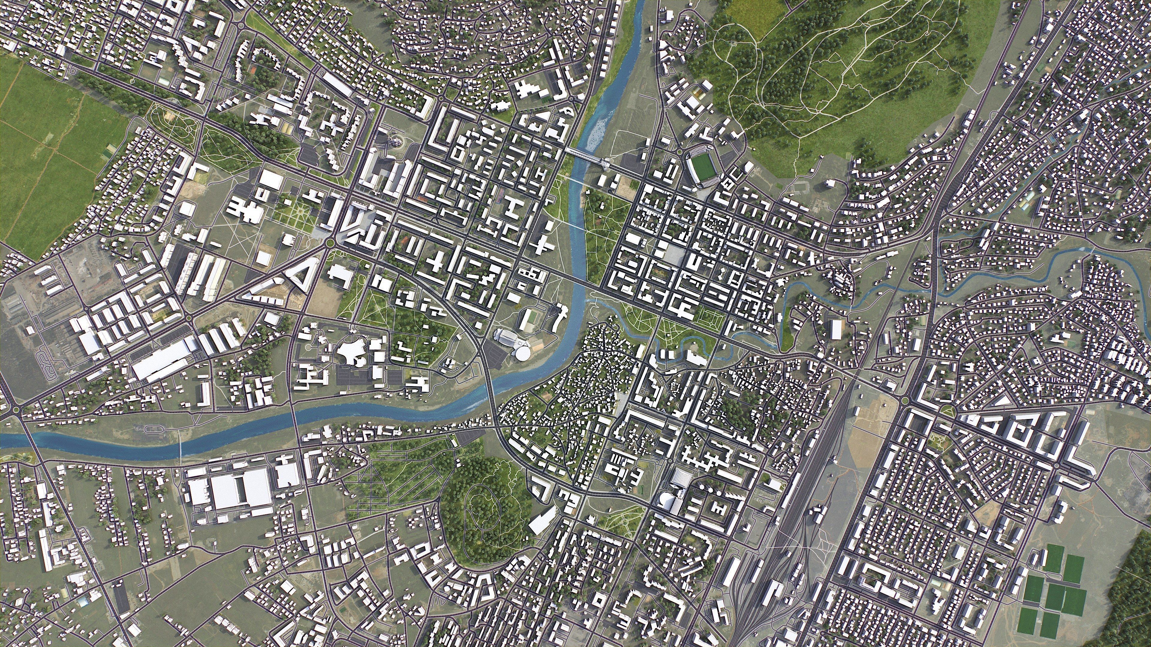 Podgorica - 3D City Model Low-poly 3D model_5