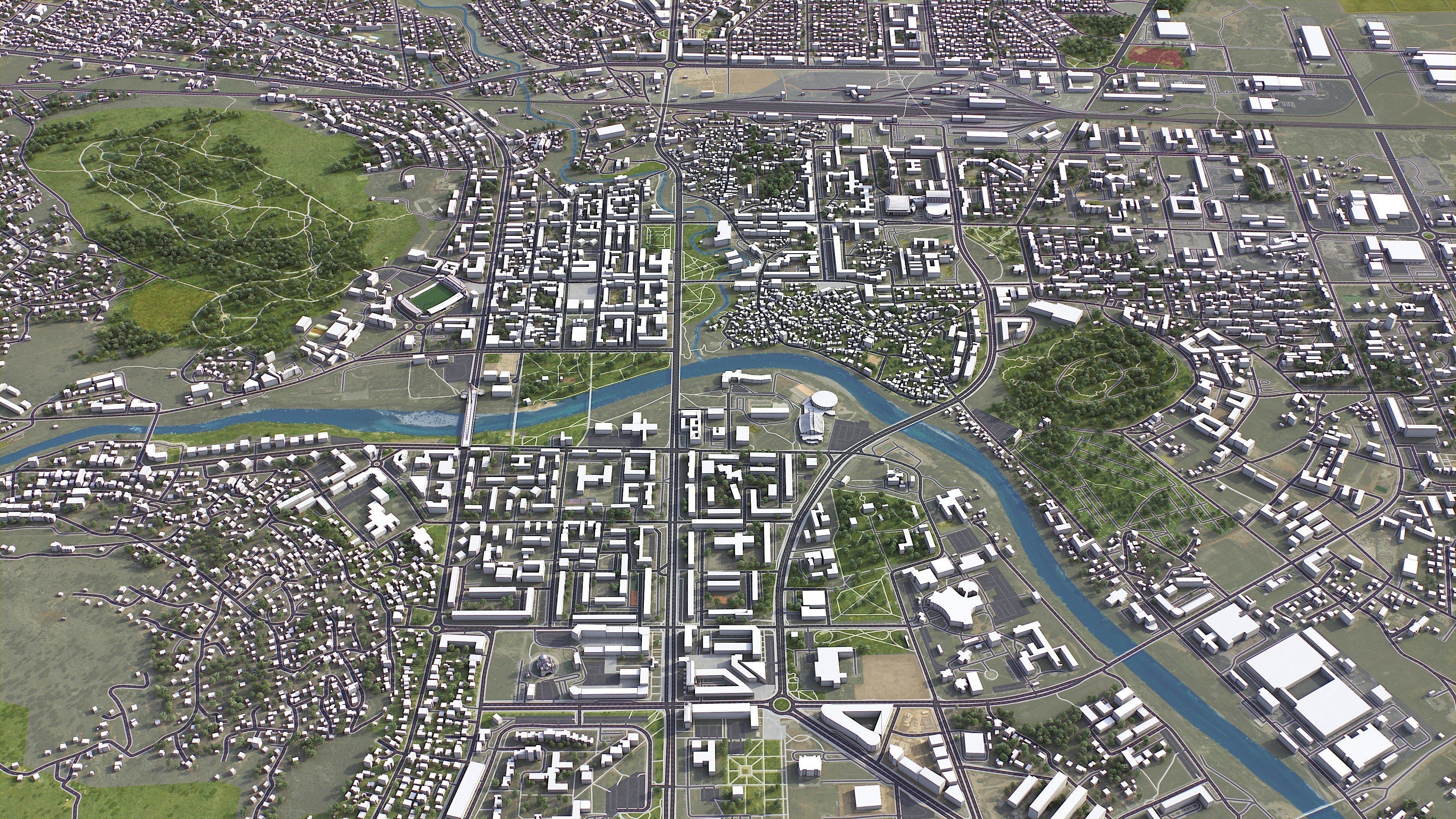 Podgorica - 3D City Model Low-poly 3D model_2