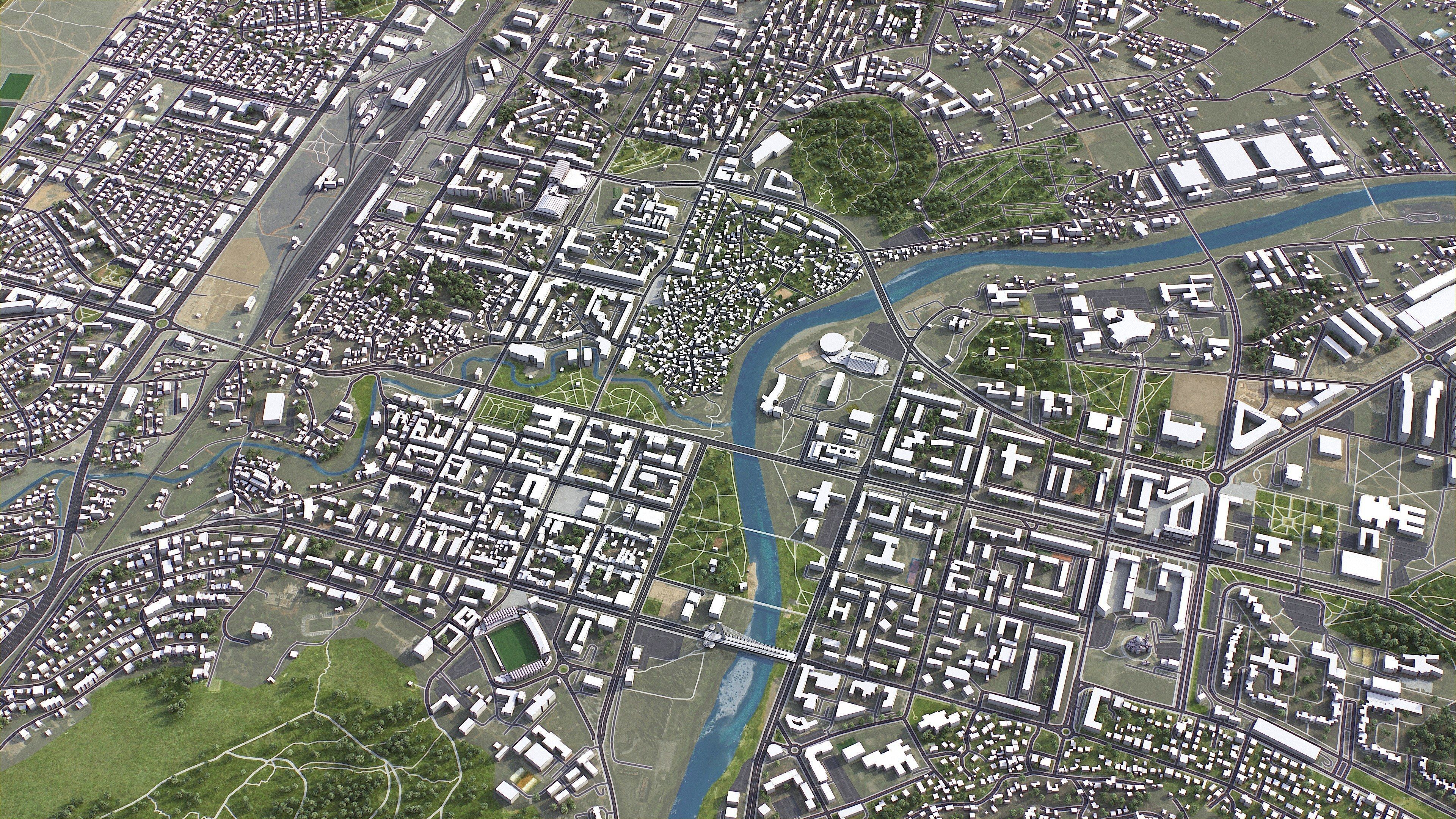 Podgorica - 3D City Model Low-poly 3D model_4