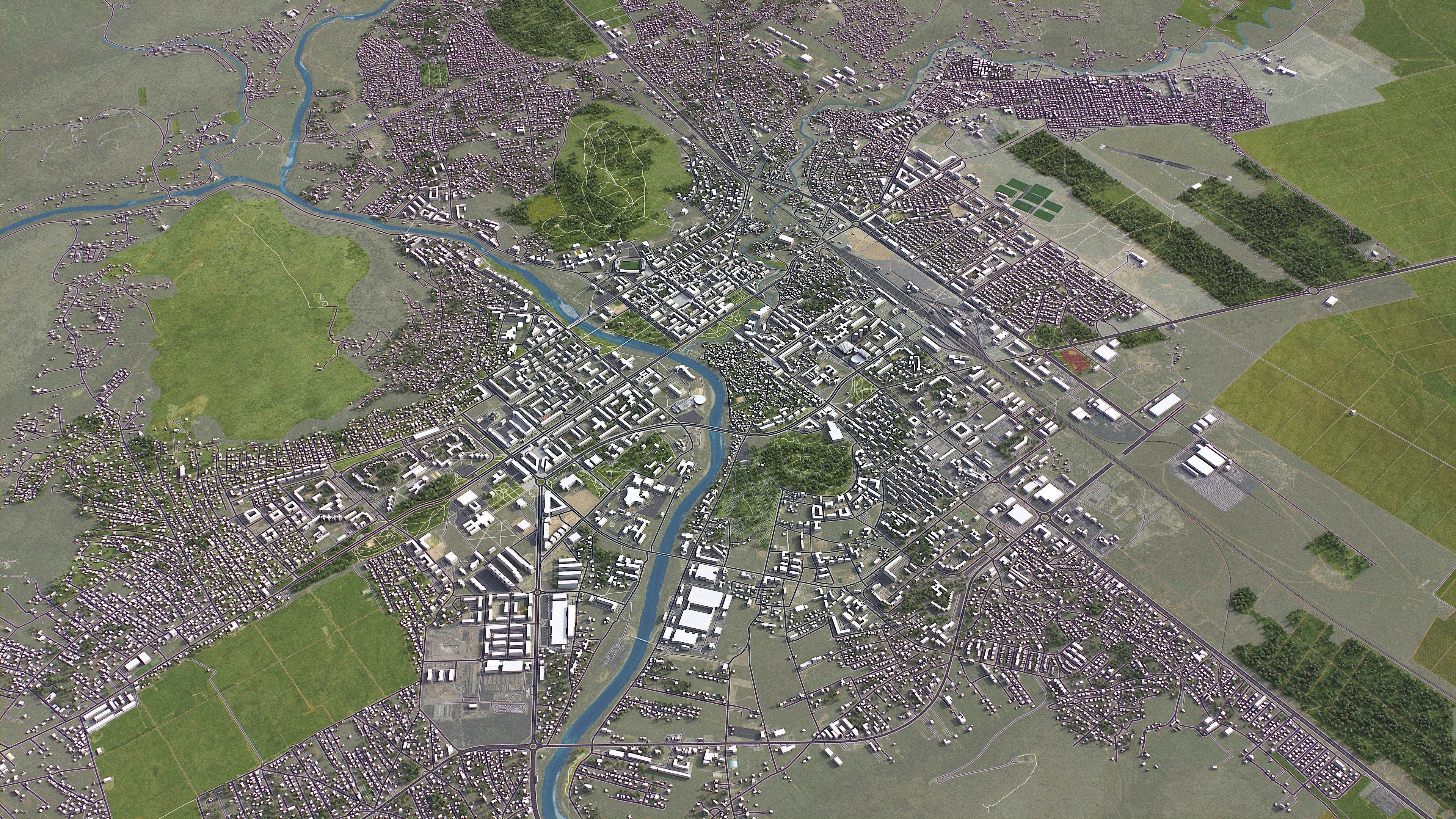 Podgorica - 3D City Model Low-poly 3D model_10