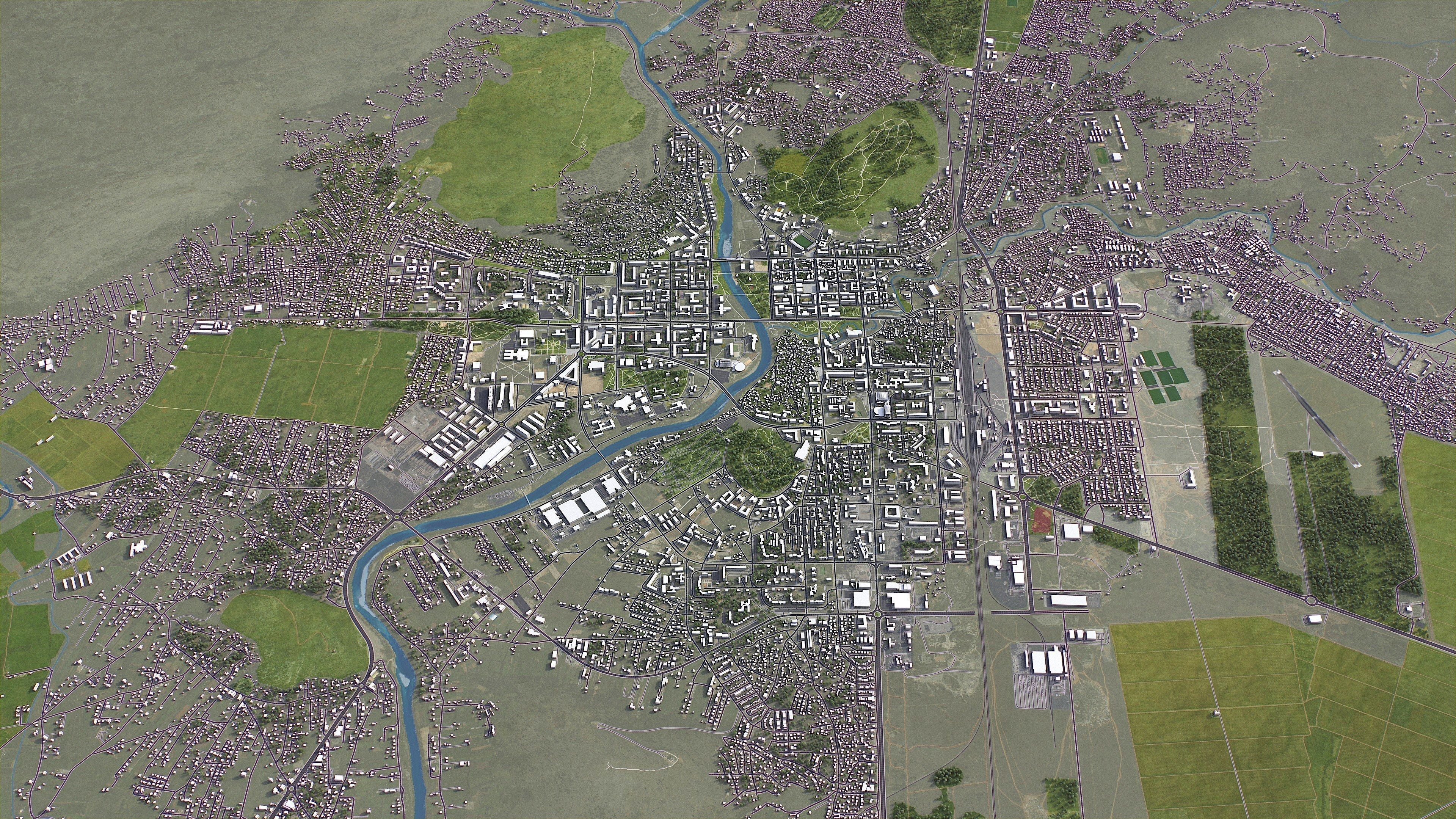 Podgorica - 3D City Model Low-poly 3D model_9