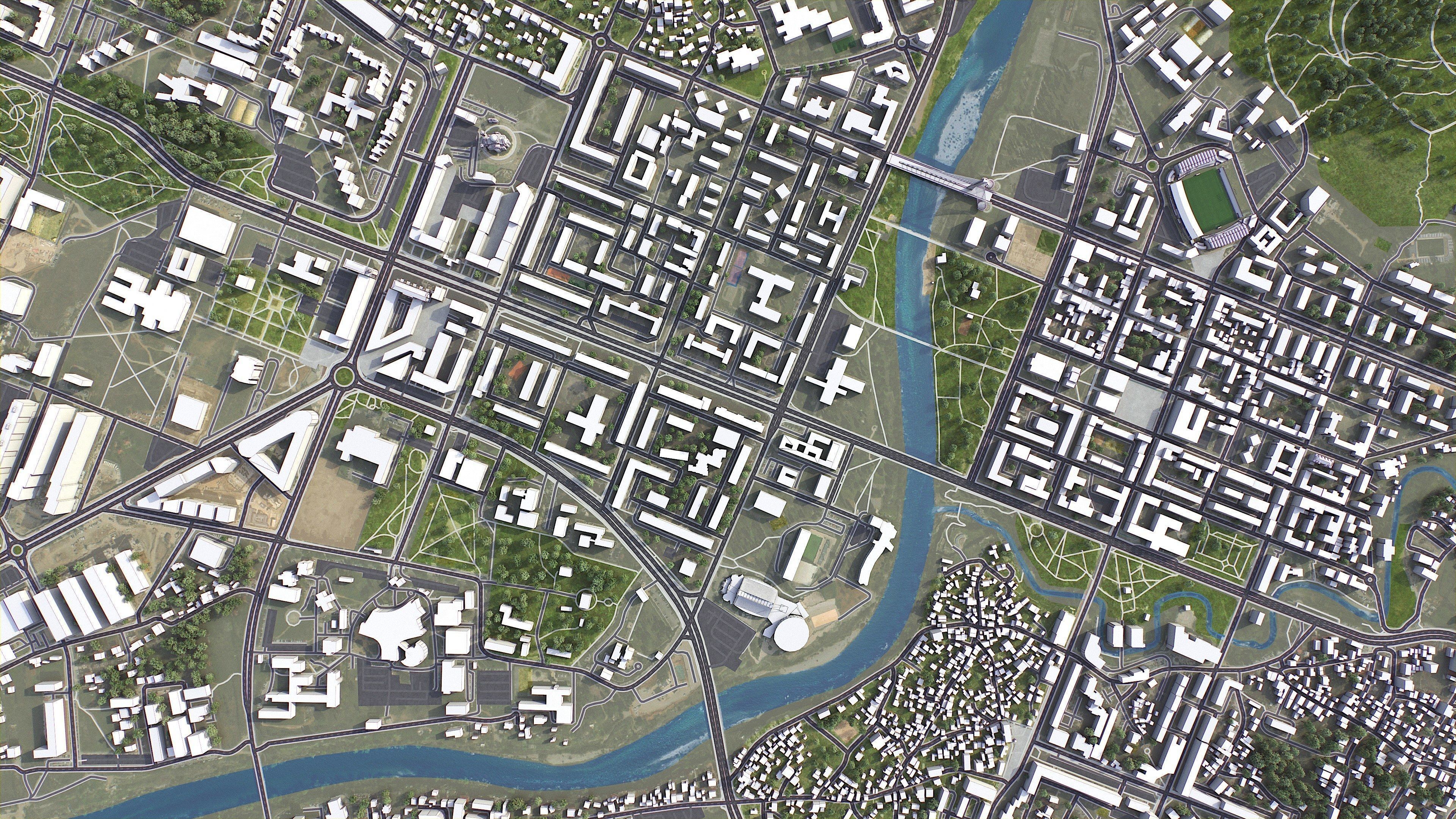 Podgorica - 3D City Model Low-poly 3D model_3