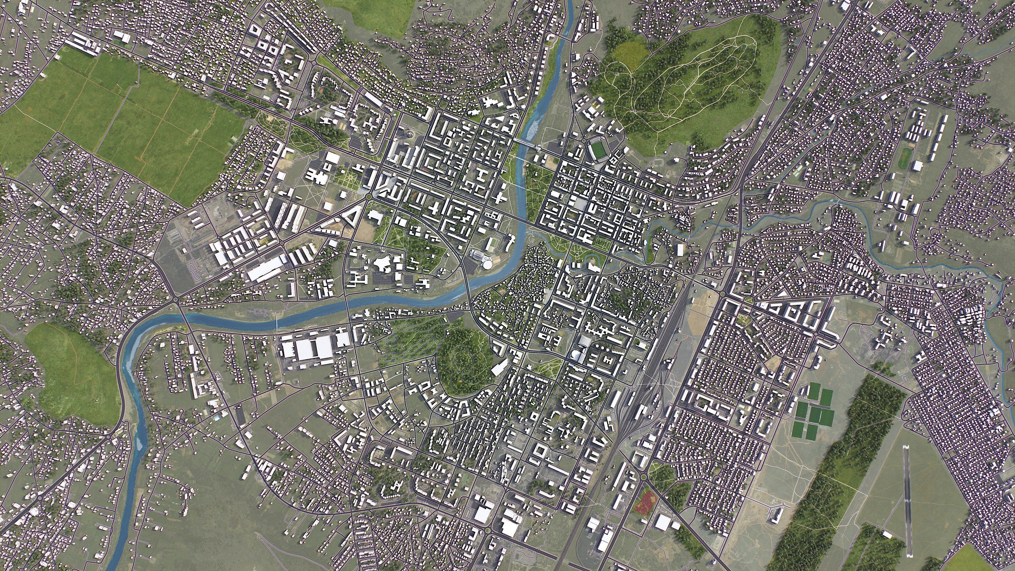 Podgorica - 3D City Model Low-poly 3D model_11