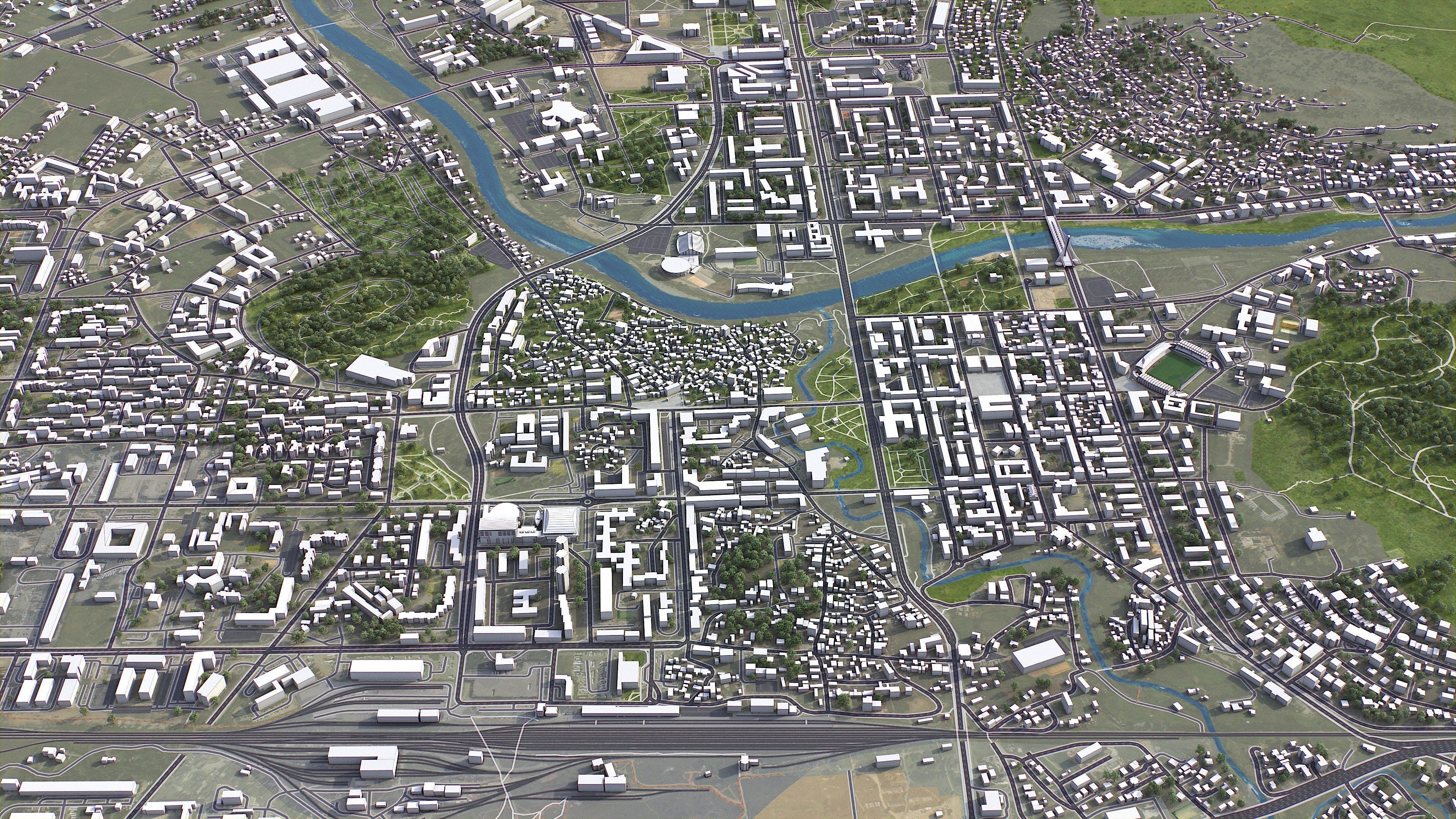 Podgorica - 3D City Model Low-poly 3D model_6