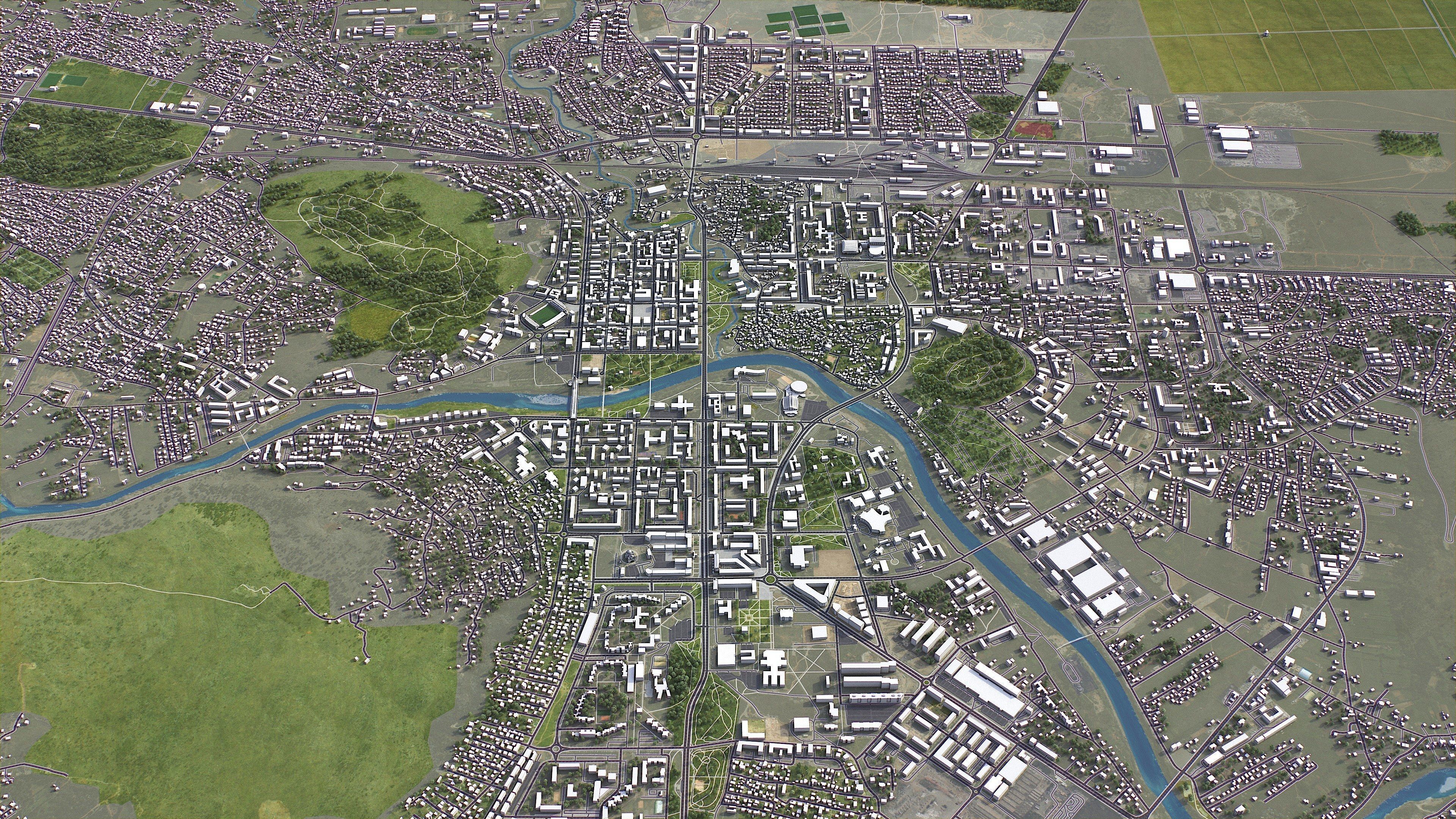 Podgorica - 3D City Model Low-poly 3D model_13