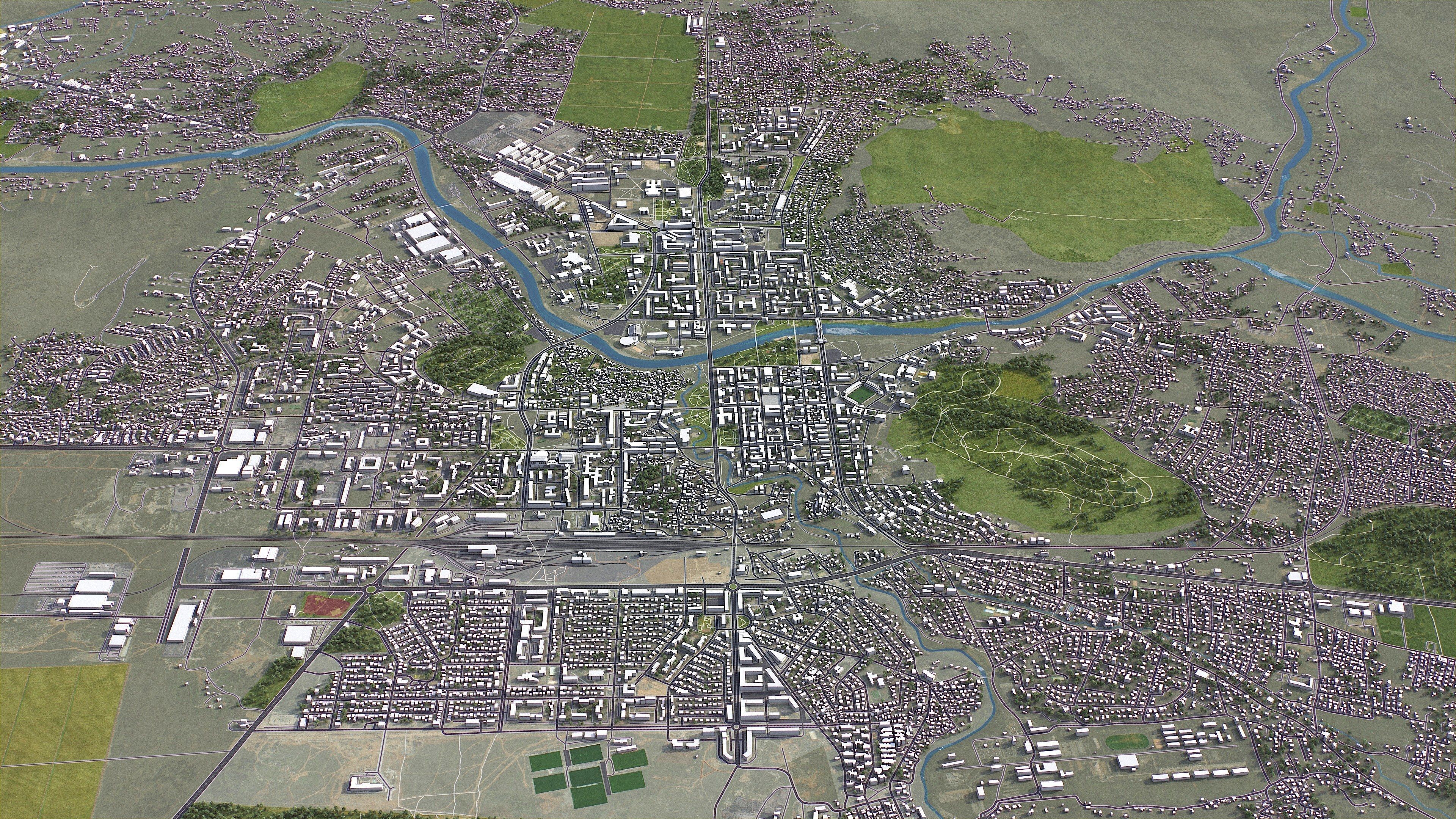 Podgorica - 3D City Model Low-poly 3D model_15