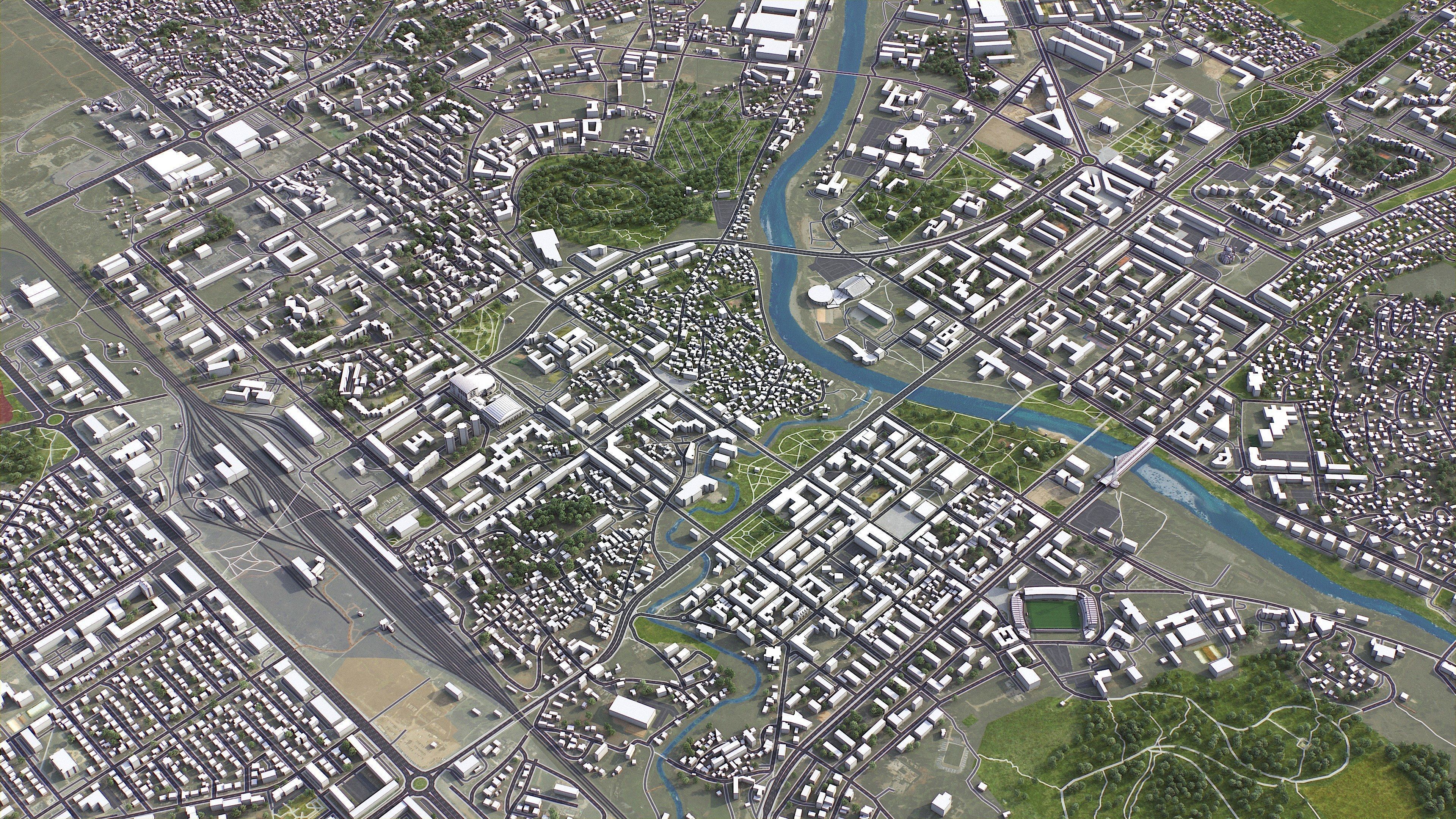 Podgorica - 3D City Model Low-poly 3D model_7