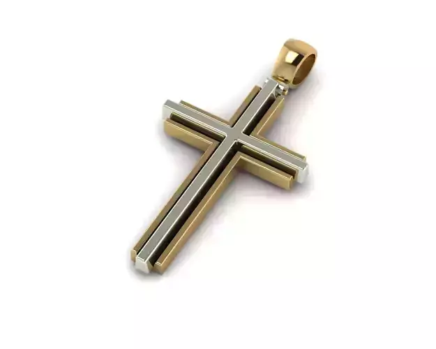 Elegance Unisex Golden Cross  3D print model