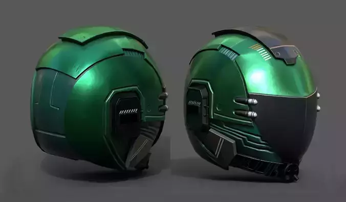 Helmet scifi space machine cyborg robot armor develop  3D model
