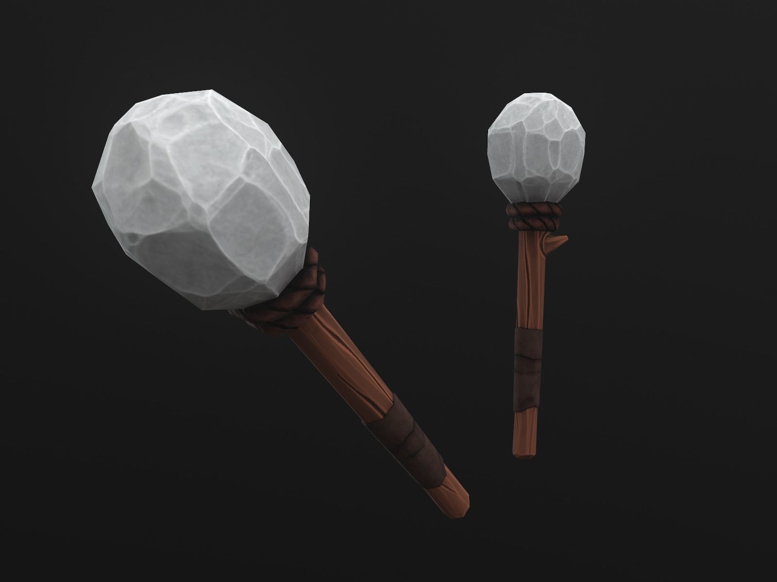 Primitive Stone Blunt Low-poly 3D model_4