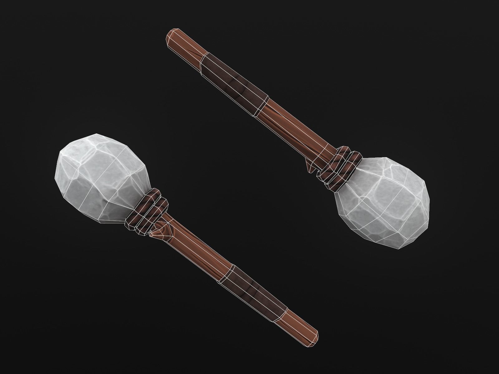 Primitive Stone Blunt Low-poly 3D model_3