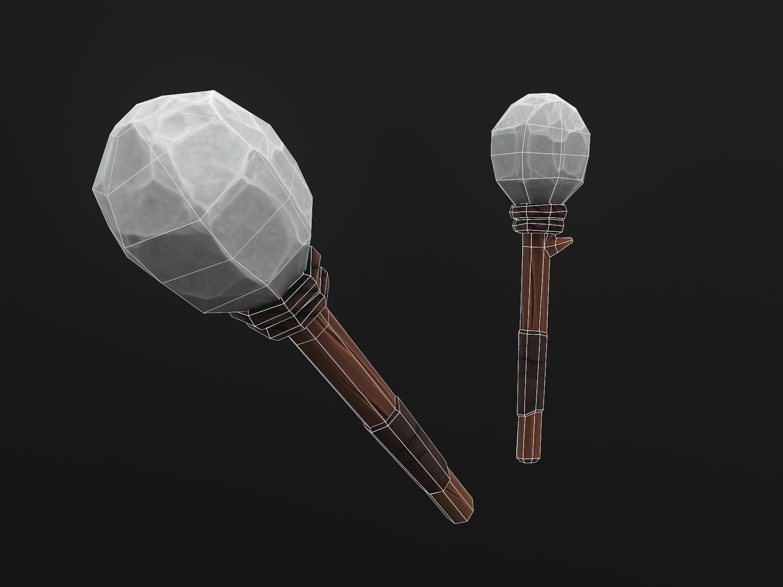 Primitive Stone Blunt Low-poly 3D model_5