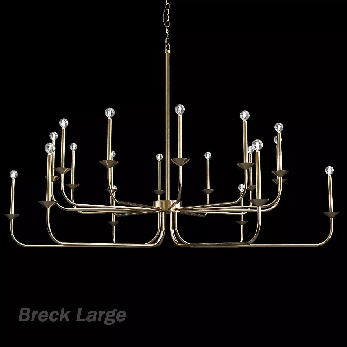 Untitled brass chandelier with six lights 3D model