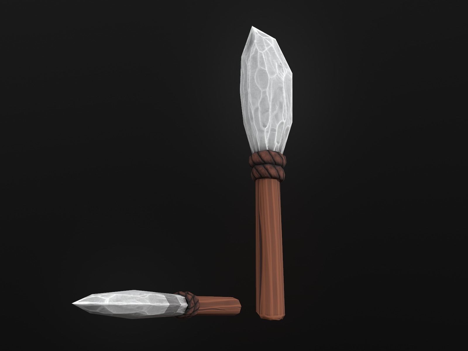 Primitive Stone Knife Low-poly 3D model_6