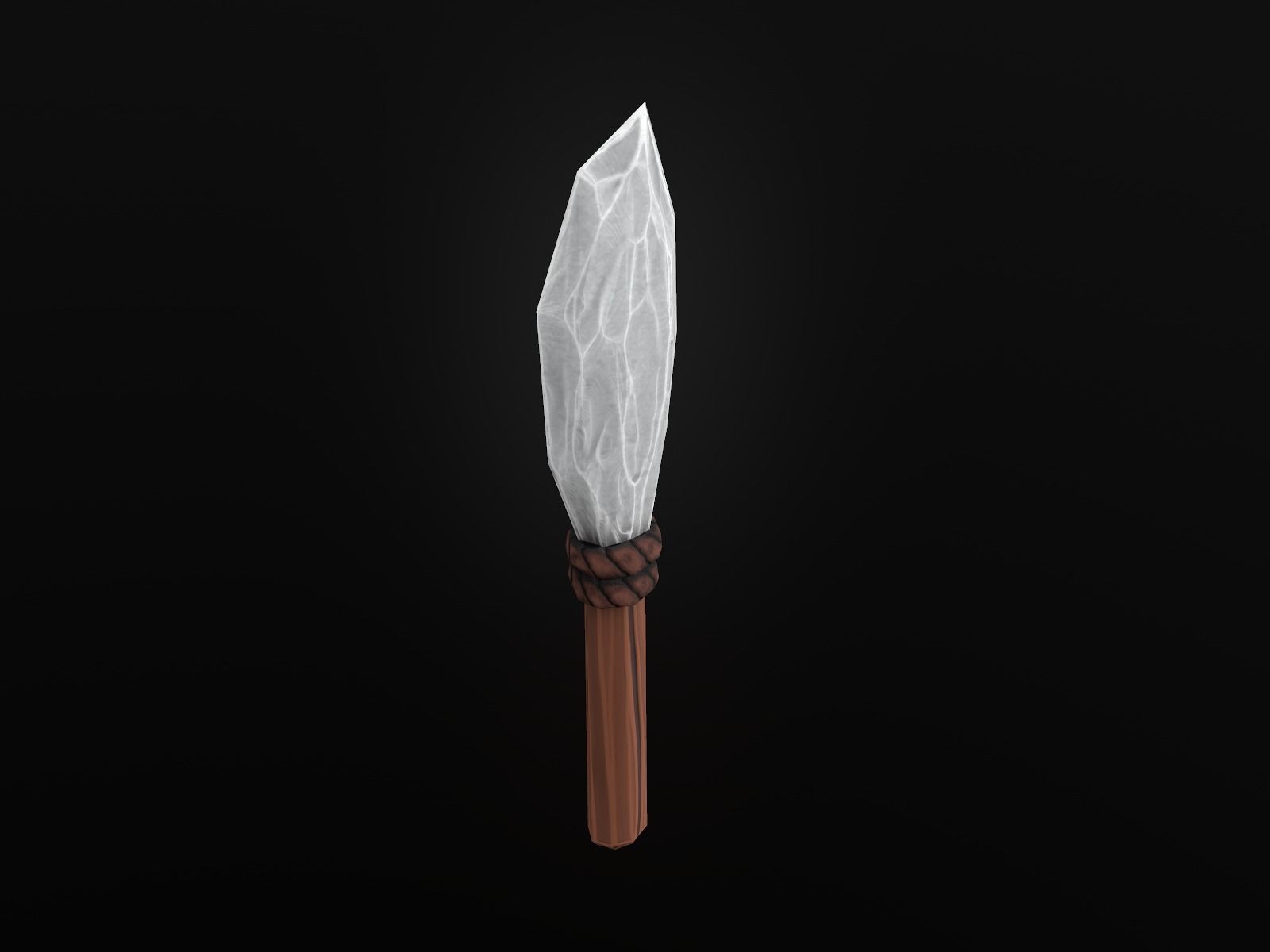 Primitive Stone Knife Low-poly 3D model_1