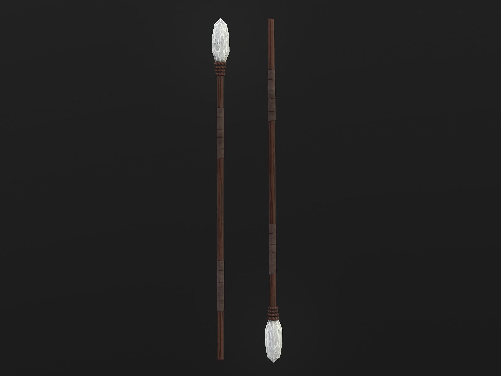 Primitive Stone Spear Low-poly 3D model_1