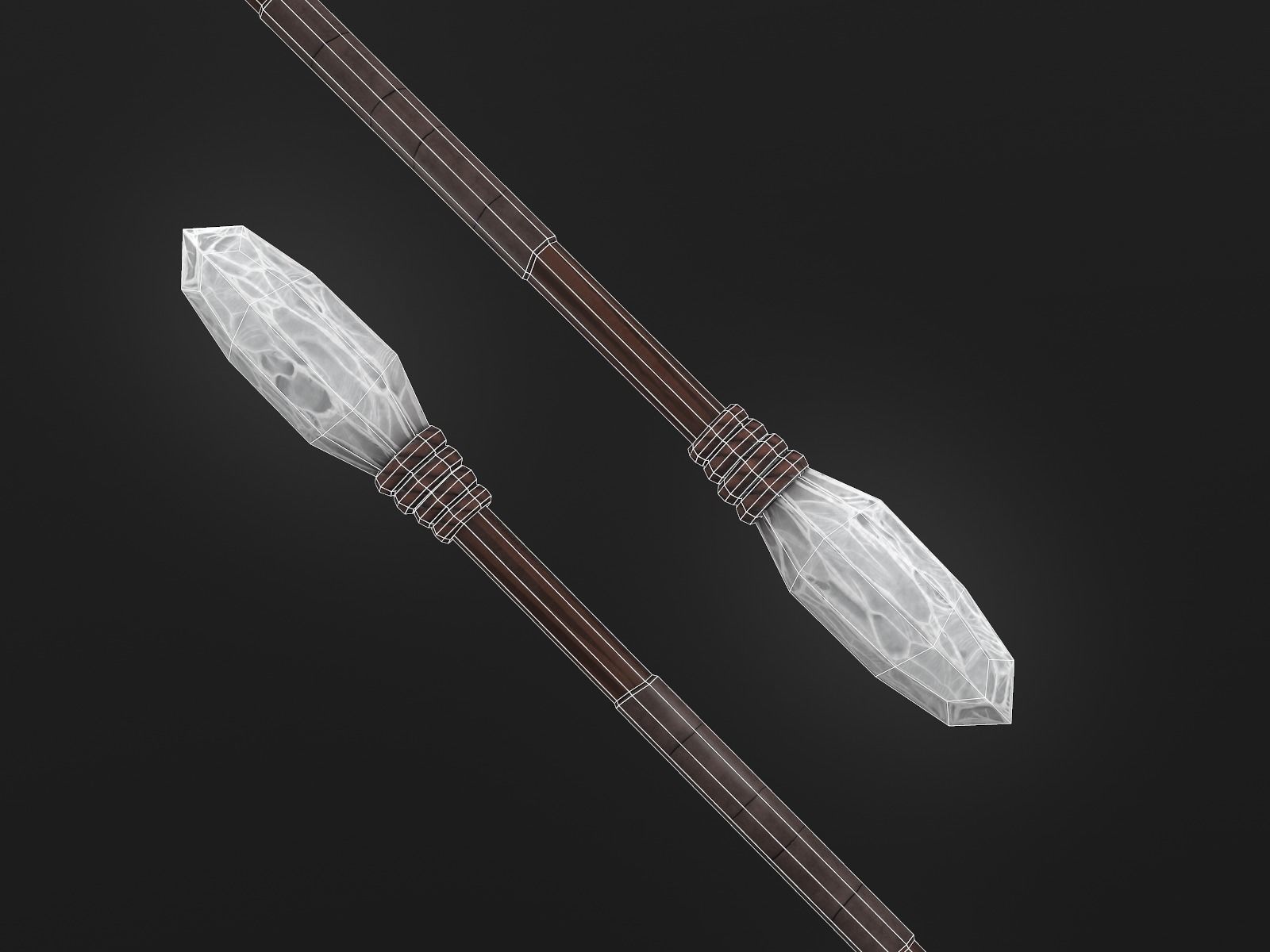 Primitive Stone Spear Low-poly 3D model_3