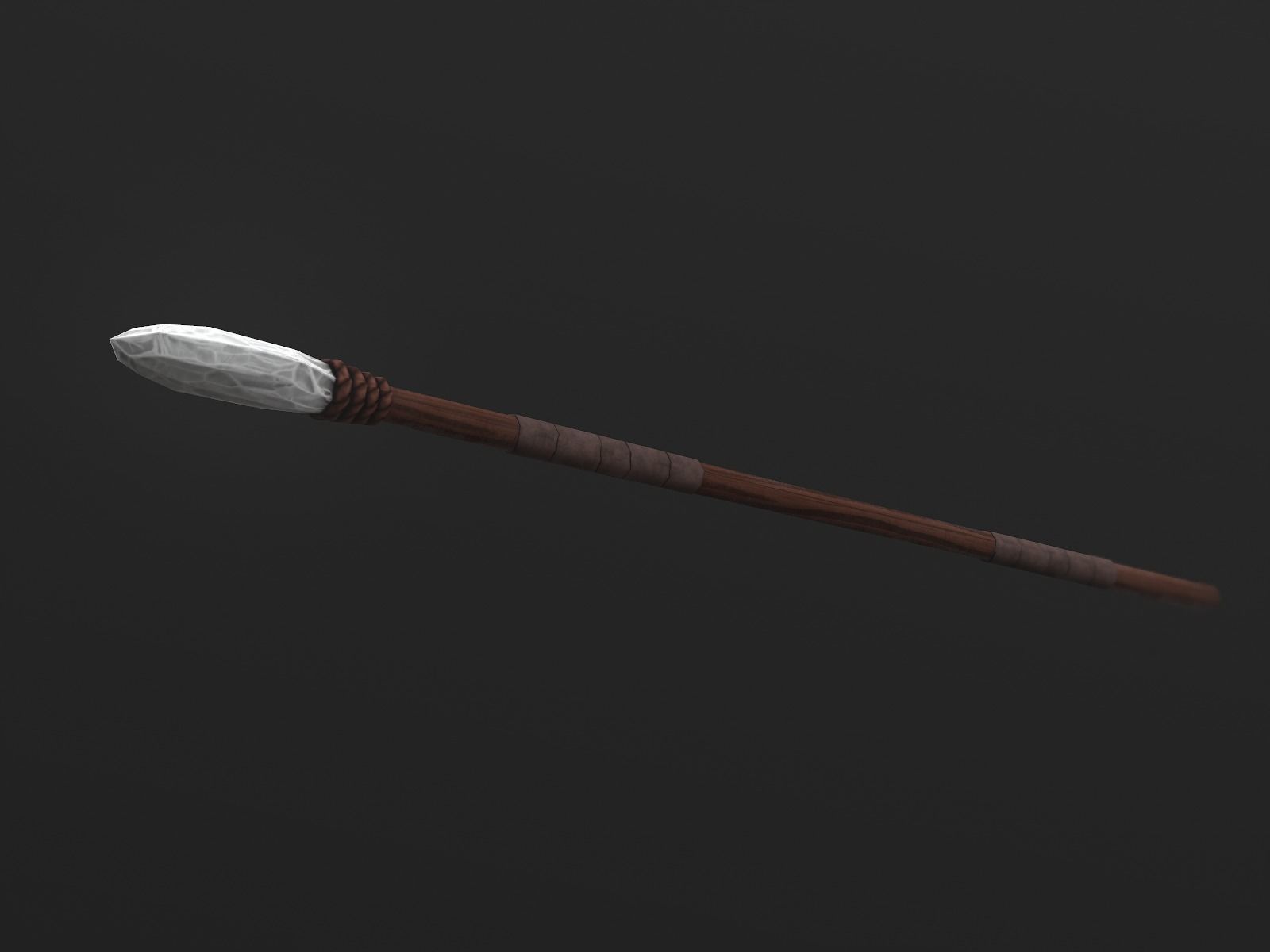 Primitive Stone Spear Low-poly 3D model_5