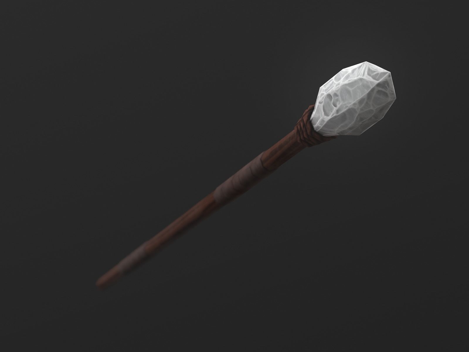 Primitive Stone Spear Low-poly 3D model_4